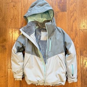 L.L. Bean Kids Waterproof Patroller Ski Jacket, Grey, Size M10-12